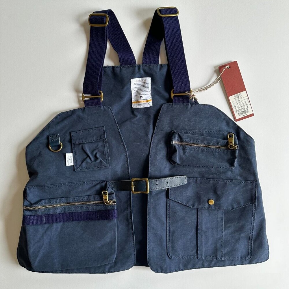 AS2OV Navy Blue Shrink Nylon Camping Vest - No. 011900 - Made in Japan - OS - Picture 2 of 6